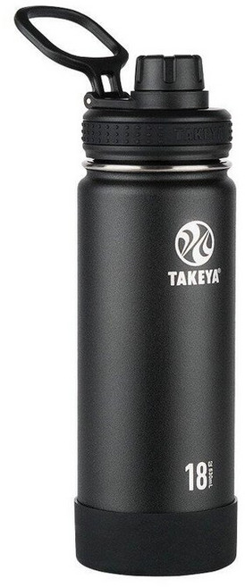 다케야Takeya Actives 단열 스테인리스 스틸 물병 뚜껑 포함 510.3ml(18온스) 오닉스143978, Onyx