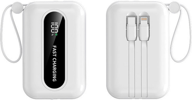 RYZO 보조배터리 30000mAh 대용량 초슬림 초경량 3in1 슈퍼 급속충전 22.5W 보조배터리 항공 표준에 부합, 흰색