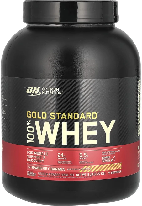 몸관리하세요 겨울입니다 Optimum Nutrition 골드 스탠다드 100% 유청 딸기 바나나 2.27kg(5lb) 특별관리진행, OptimumNutrition골드스탠다드100유청딸기바, 2.27kg, 1개 - 쿠팡
