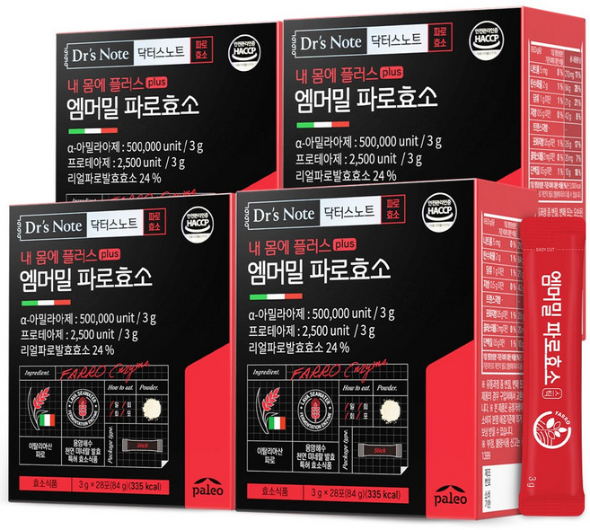 닥터스노트 팔레오 엠머밀 파로 효소 28p, 84g, 4개