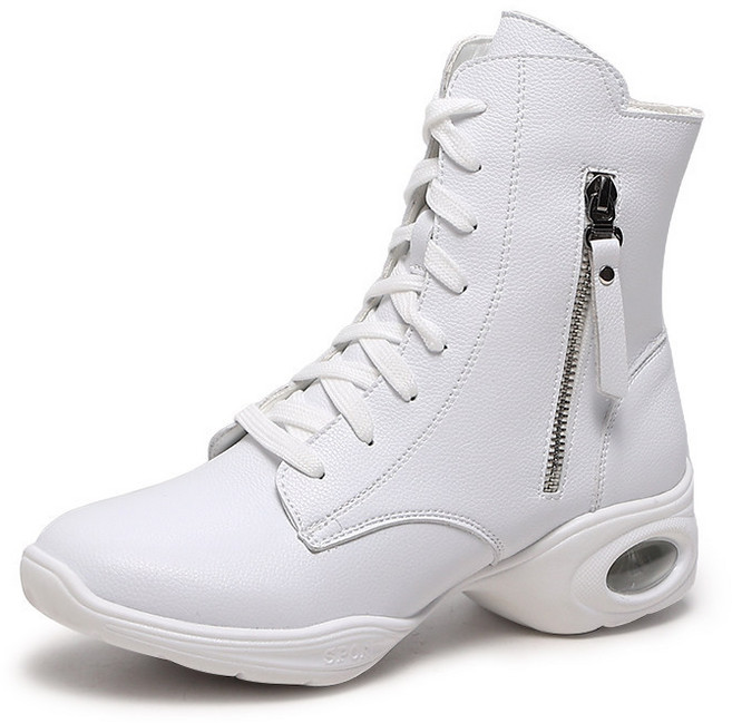 라인댄스 부츠 에어쿠션 스포츠댄스화 라틴 무용 살사 사교 슈즈 에어로빅화 줌바신발, 1개, 화이트 단품 36