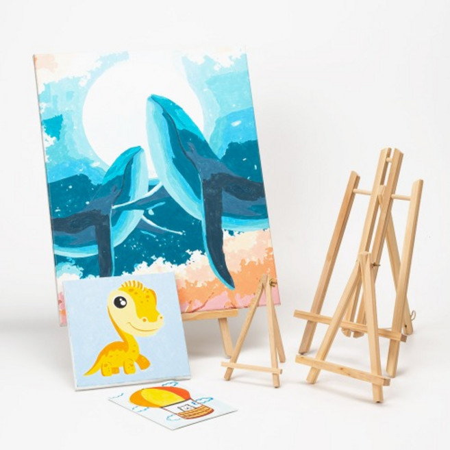 민화샵 원목 나무이젤 (소 중 대) 다용도 휴대용 미술학원 취미유화 액자받침대, 민화 원목 나무이젤_대(50cm)