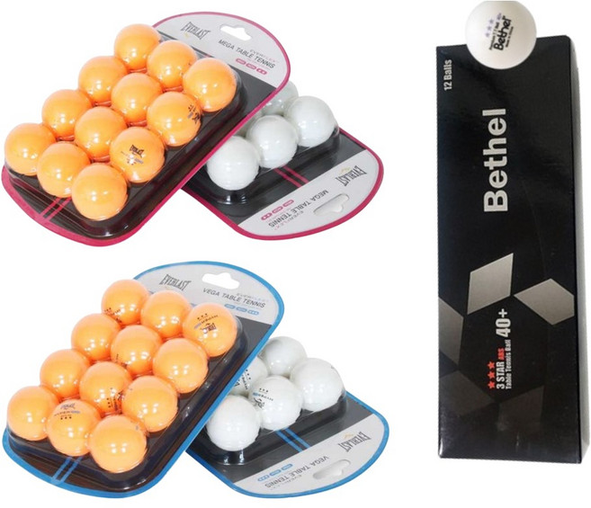 업소용 탁구장 3성 레슨 탁구공 초보자 핑퐁 연습 입문 12개입, 1개, 할인가 에버라스트 3성 12알 오렌지