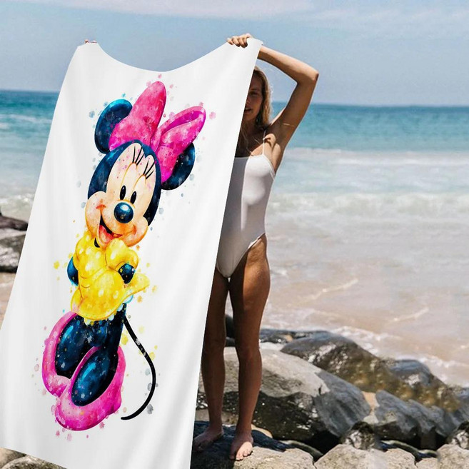 그래피티 만화 미키 미니 마우스 극세사 담요 빠른 건조 비치 타월 인쇄 초흡 풀, G. Cotton 30x60cm, 4. z4, 1개