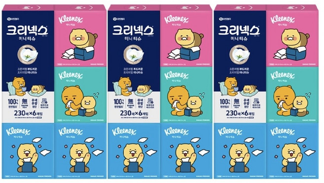 유한킴벌리 크리넥스 디럭스 미니 카카오 티슈 230매, 6개입, 3개