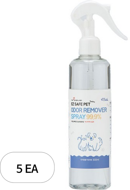 이지세이프펫 반려동물 가정 전용 무향 살균 탈취제, 5개, 300ml