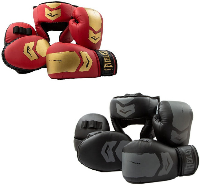 에버라스트 프로스펙트2 키트 복싱글러브 미트 헤드기어 3종세트, 블랙그레이