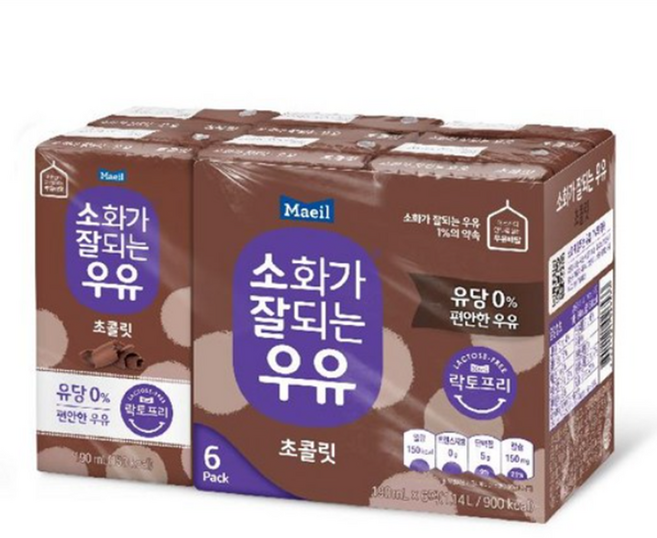 소화가잘되는우유 초콜릿, 190ml, 6개