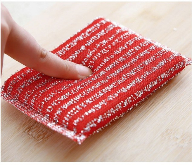 銀絲線洗碗巾 鋼絲海綿擦 魔力擦 去油污廚房清潔, 1個, 一入