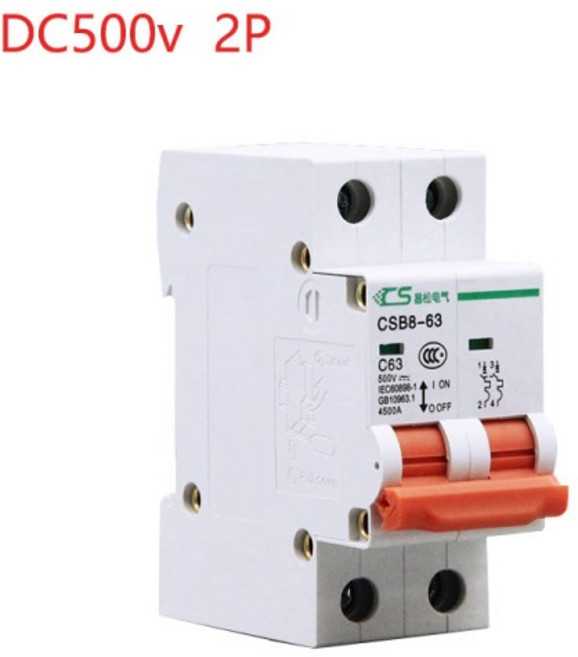 태양광 DC 회로 차단기 PV 시스템 과전류 보호기 미니 MCB 2P 500v 6A 10A 16A 20A 25A 32A 40A 50A 63A 80A 100A 125A, 7) 2P  40A