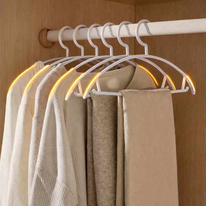 비바띵즈 어깨뿔방지 옷걸이 니트 원터치 플라스틱옷걸이, 화이트, 20개