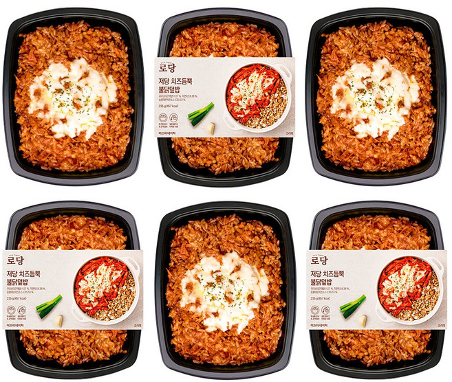 굿스푼 저당 식단 도시락 단백질 21g 탄단지 양많은 직장인 점심 저당 치즈듬뿍불닭덮밥 235g 6팩 1세트 1410g (냉동)