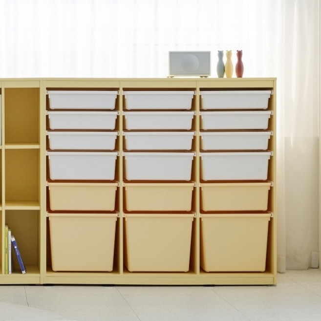 한샘 샘키즈 미니박스 수납장 1305 크림옐로우, (몸통)크림옐로우/(박스)화이트/옐로우(C)