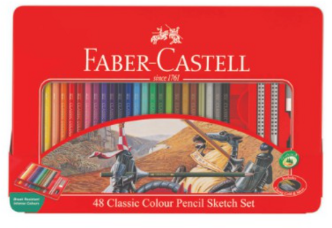 輝伯 FABER-CASTELL 48色 Classic Colour Pencil Sketch Set, 1個, 12色, 12色