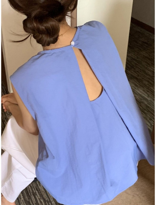 [플레르] 뒷판미녀 바난 트임 나시 블라우스 셔츠