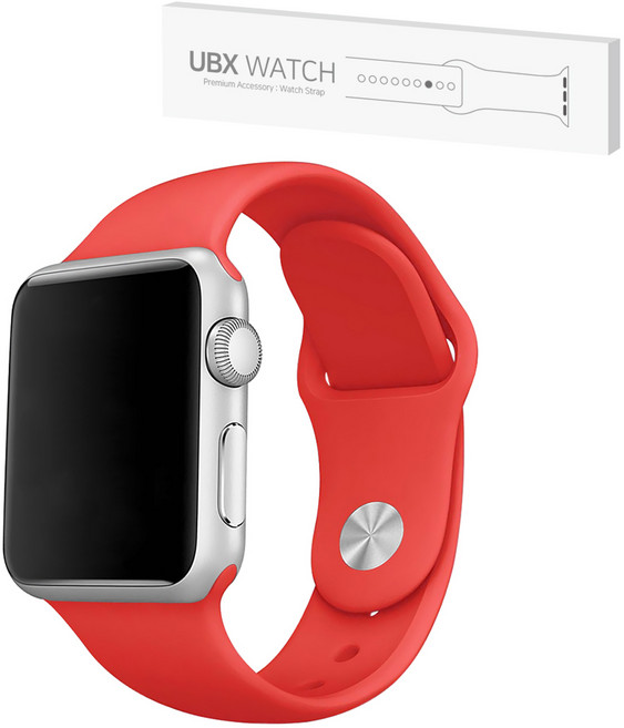 애플워치 호환 실리콘 스트랩 밴드, 08. 레드, 1개