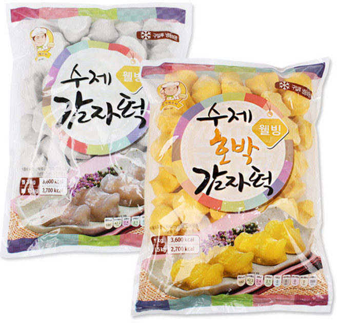 수제 감자떡 1kg+호박감자떡 1kg, 1kg, 1개