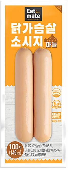 [랭킹닭컴] 잇메이트 닭가슴살 소시지 마늘맛, 30개, 100g