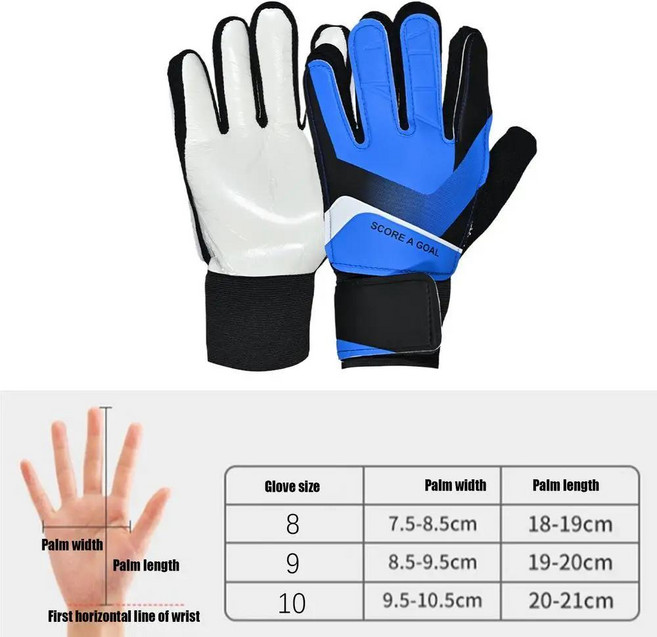 골키퍼 장갑 성인 축구 라텍스 보호 미끄럼 방지, 1개, 색상: 8. Blue size 8
