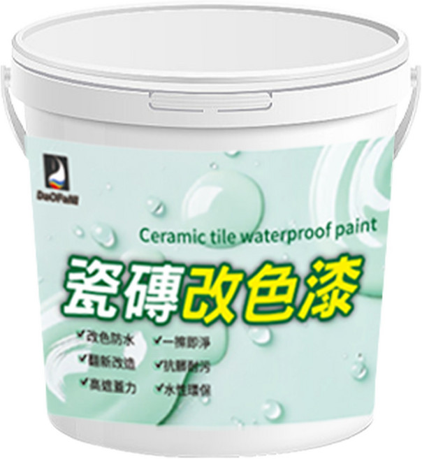 DuOFal瓷磚漆 浴室廚房地面翻新改造 防水耐磨易潔, 米白色【香白】+送白色美縫筆, 1個, 1L