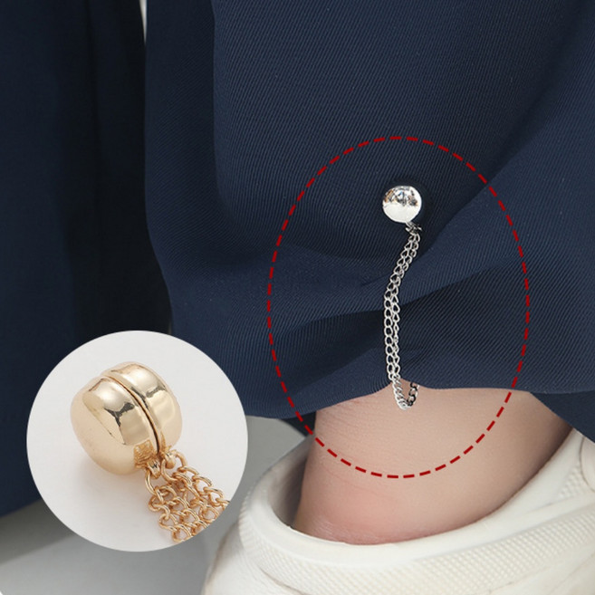 베이안 바지밑단 줄이기 조절기 고정 마그네틱, 10개, 실버