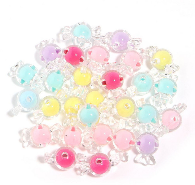 더하우스마켓 파스텔 투명 아크릴 사탕 비즈 10mm 500g DIY 악세사리 공예재료, 1세트, 투명컬러 사탕