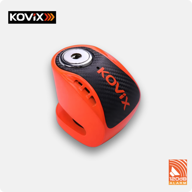 코빅스 120dB 알람형 디스크락 KNS6 잠금장치 자전거 오토바이 자토바이, 1개, 오렌지