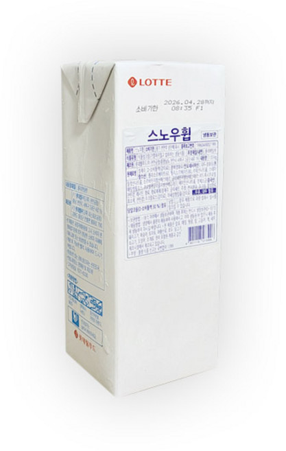롯데 스노우휩 1030g 식물성 휘핑크림 가당 [아이스박스포함], 1.03kg, 1개