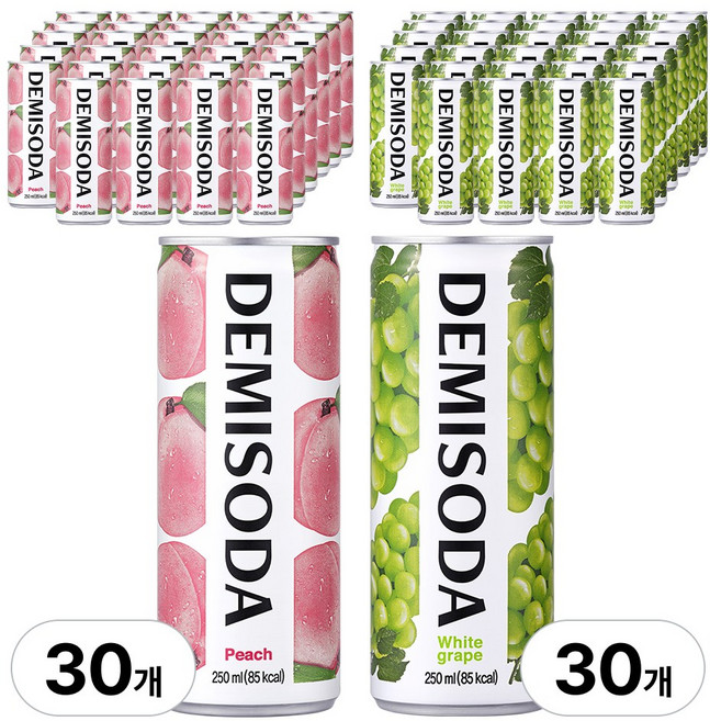 데미소다 피치+청포도, 60개, 250ml