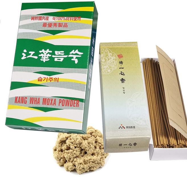이화당 강화뜸쑥 1박스 (3년숙성/정제약쑥/강화쑥) + 만복향당 특일심향 약110여개 (불붙이는향), 1세트