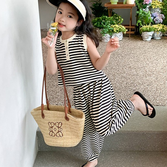 [앙디] O상하복 바쏘라인 (OC175) / (단가라나시티 + 고쟁이바지)_(아동복 여아용의류 상하세트 시원한상하복 여름상하복 자매룩 바캉스룩)