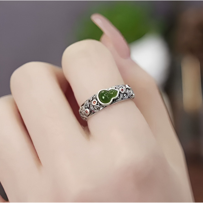 오버그로우 호리병 옥반지 행운 복 은 반지