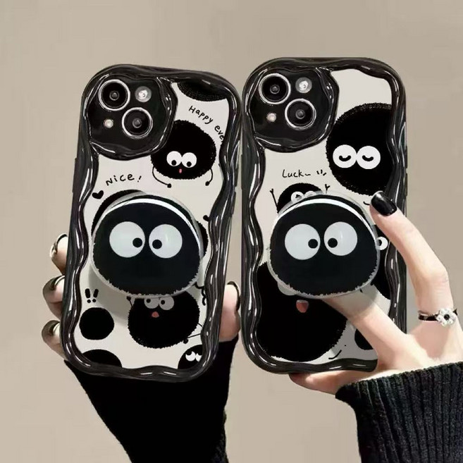 갤럭시 A06 A16 A26 A36 A56 A13 4G A13 5G A14 블랙 먼지 숯검댕이 귀여운 그립톡 핸드폰케이스 D156