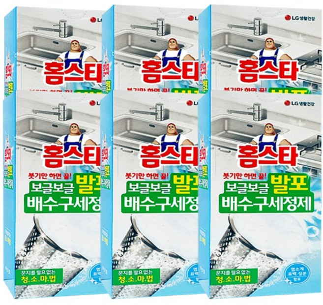 홈스타 보글보글 발포 배수구 세정제, 40g, 18개