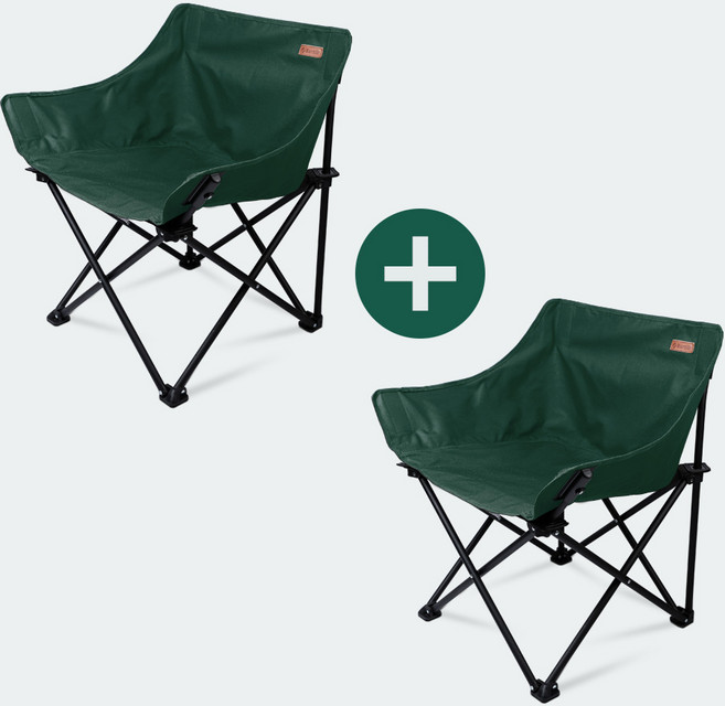 [1+1] 카르닉 폴딩 접이식 캠핑의자 (전용보관가방), 카키(2개세트)