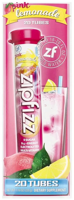 Zipfizz 헬시스포츠 에너지 믹스 비타민 B12 핑크 레모네이드 튜브 20개입 11g 0.39oz, 1개, 220g - 쿠팡