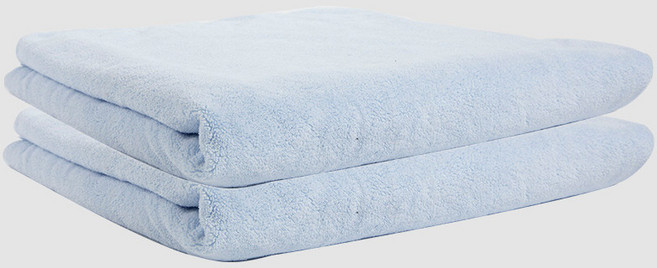 스토리원 1+1 극세사 무지 특대형 비치타월 타올 바스 목욕 샤워 수건 피크닉 U-SSAC45, 2개, 블루+블루