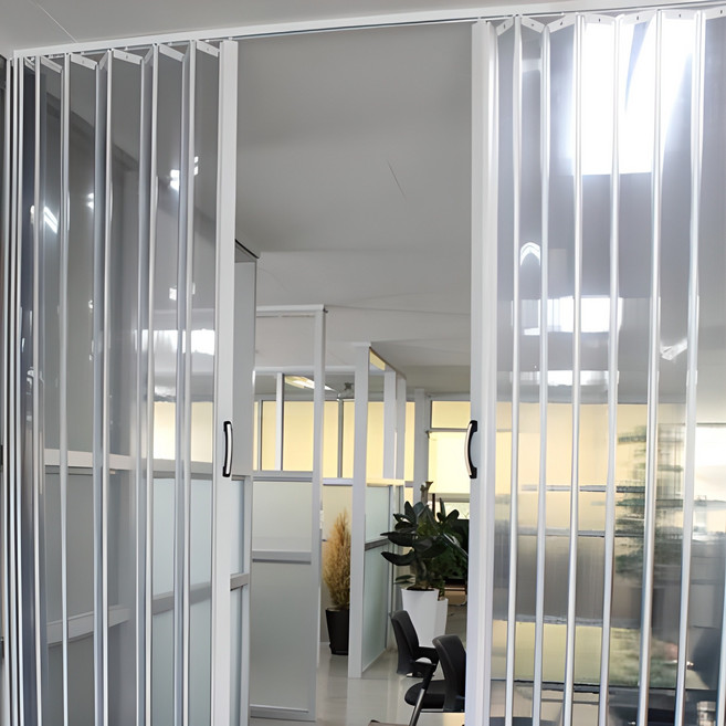 리빙텍스 홀딩도어 자바라 D타입, 02.홀딩 D-홀겹 투명, 개폐방식-1.편개