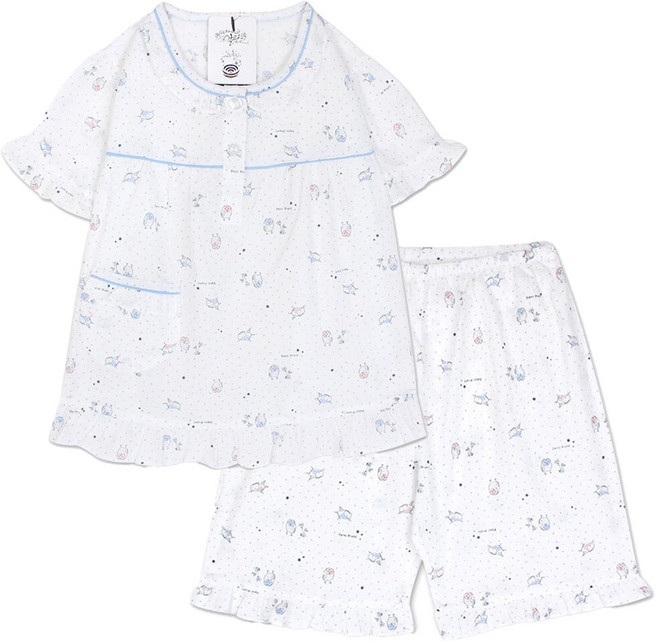 알콩단잠 여아동잠옷 국내생산 유아 키즈 반팔 실내복 어린이 파자마 상하세트