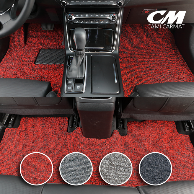 카미 코일 카매트 현대 화물차 포터2 1톤 기아 봉고3 1톤 1.2톤 1열 운전석 + 조수석 2P, 레드