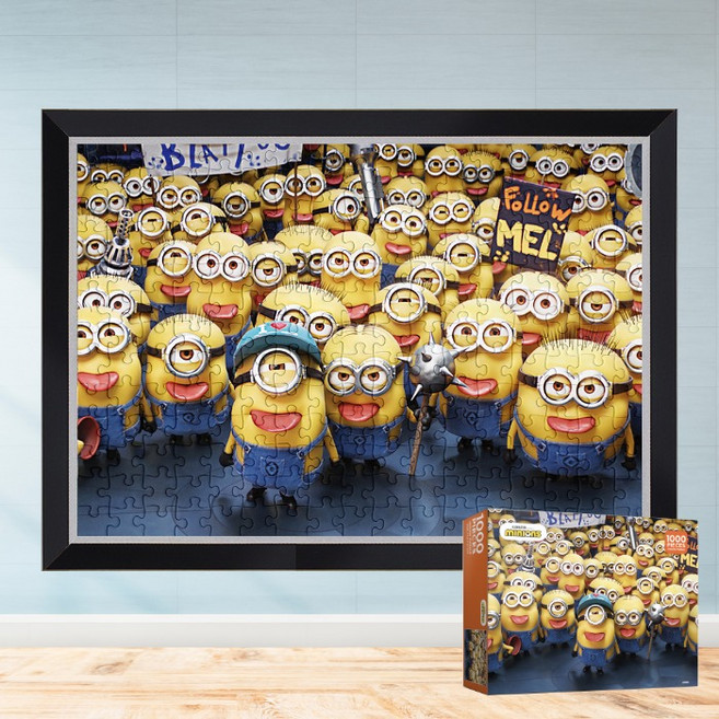 모두의취미 메롱 미니언즈 1000피스 직소퍼즐, 1개, 액자세트(모던블랙)
