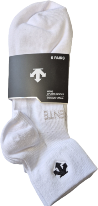 데상트 남성 자수 단목 양말 6족 세트