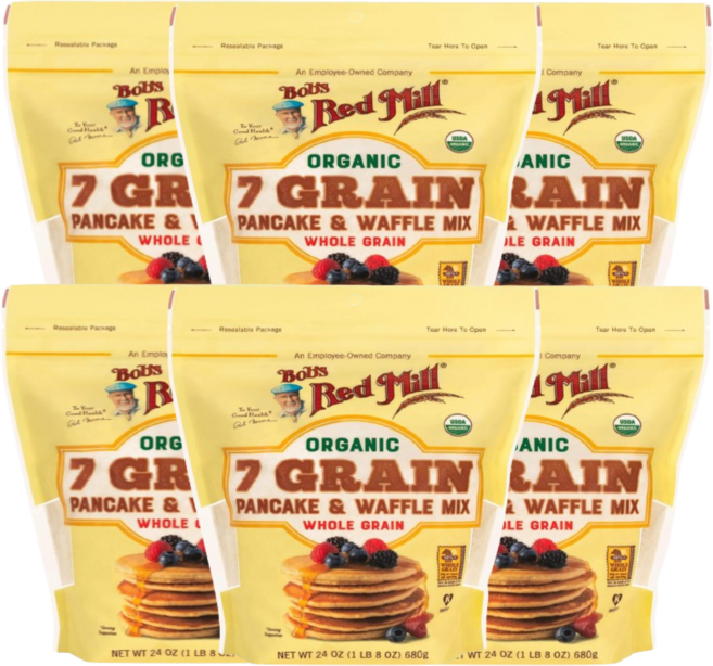 [밥스 레드 밀] 7 그레인 팬 케이크 & 와플 믹스 680 g 6 SET, 680g