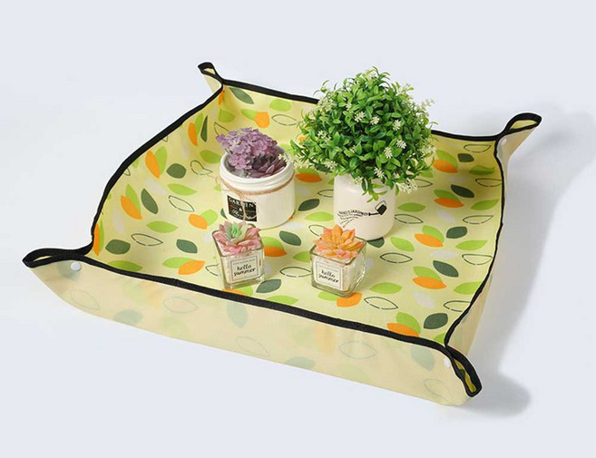 방수 분갈이 매트 화분 작업매트 흙받이 원예매트 접이식 가드닝 매트, 그린