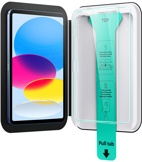 ESR 아이패드 풀커버 강화유리 가이드 포함 액정보호필름, 2개, 클리어(투명)