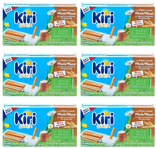 끼리 크림치즈 딥앤크런치 통밀(3입) 6개 총18입, 105g