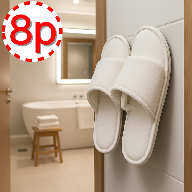욕실슬리퍼거치대 다용도 무타공 접착식 후크 걸이, 화이트, 8개