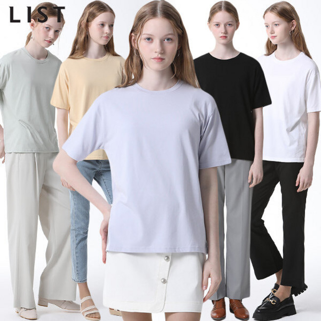 리스트 리스트(LIST) 드롭 숄더 반팔 티셔츠 (택가격: 78000원)