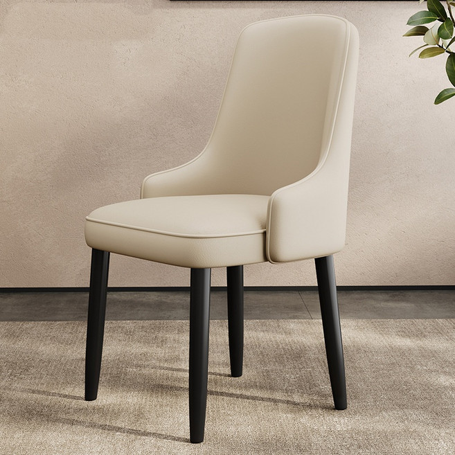 ANYOU 북유럽 식탁 의자 2p 응접실 상담 의자 소프트 편한 카페 식당 인테리어 등받이 가죽 체어, 2개, 베이지