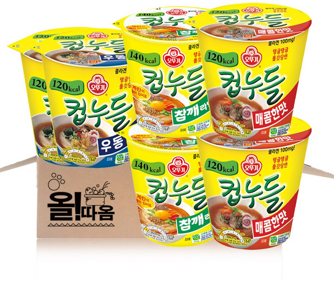 오뚜기 컵라면 컵누들 3종 기획세트 11호(참깨라면2+매콤한맛2+우동맛2)